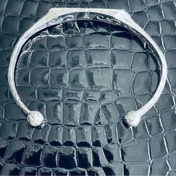 Abalone Shell Textured Sterling Silver Cuff Bracelet Vintage - Picture 5 of 9